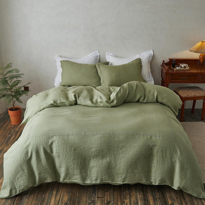 🌿  3-Piece Linen Duvet Cover Set | Natural Washed Flax Bedding 🛏️