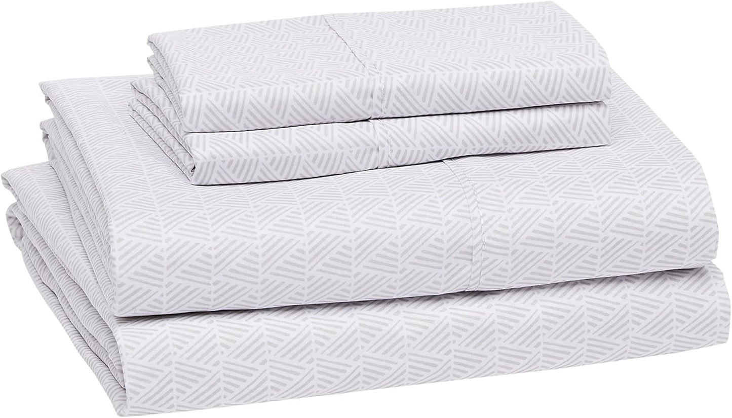 🛏️ 4-Piece Crosshatch Microfiber Sheet Set | Wrinkle Resistant Bedding 🪶