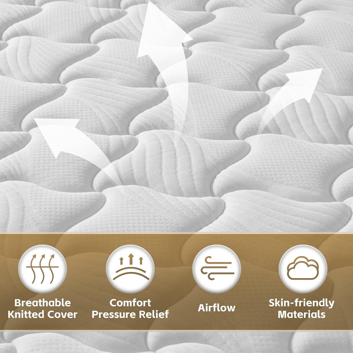 😴 12 Inch Hybrid Mattress | 6-Zone Support & Cool Sleep Design 🛏️