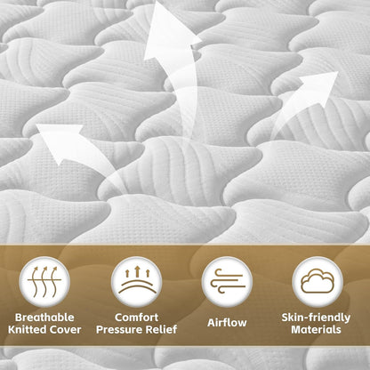 😴 12 Inch Hybrid Mattress | 6-Zone Support & Cool Sleep Design 🛏️