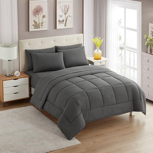 🛏️ All-Season 5-Piece Bedding Set | Ultra Soft Microfiber Comforter Set ✨