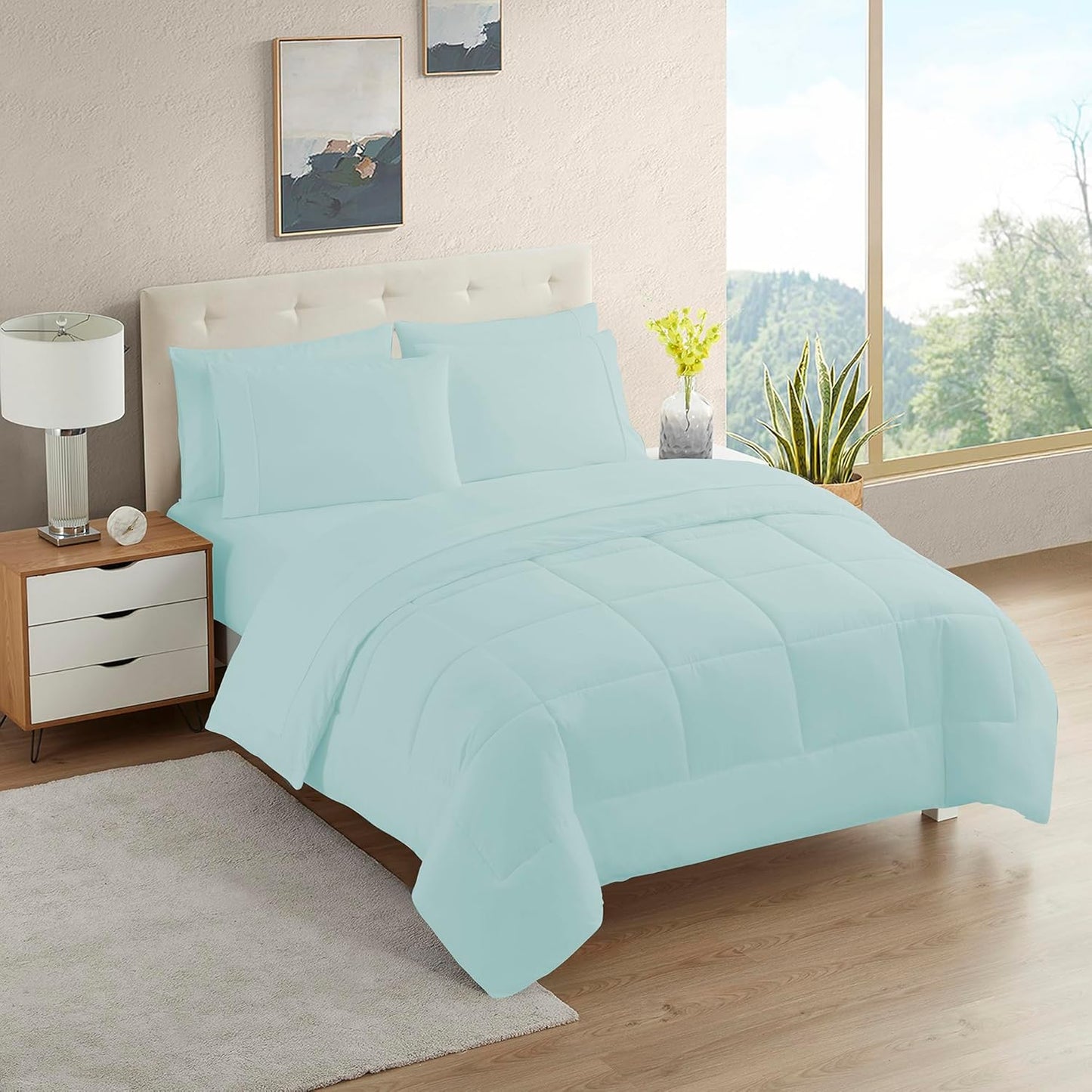 🛏️ All-Season 5-Piece Bedding Set | Ultra Soft Microfiber Comforter Set ✨