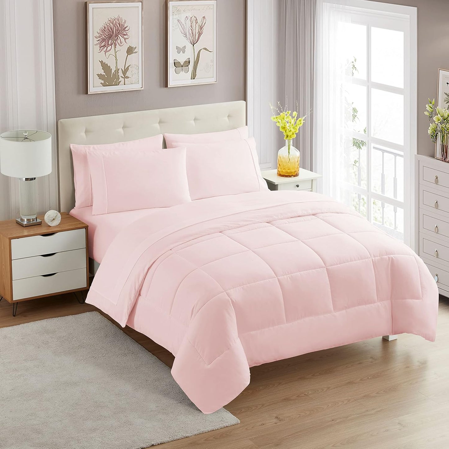 🛏️ All-Season 5-Piece Bedding Set | Ultra Soft Microfiber Comforter Set ✨