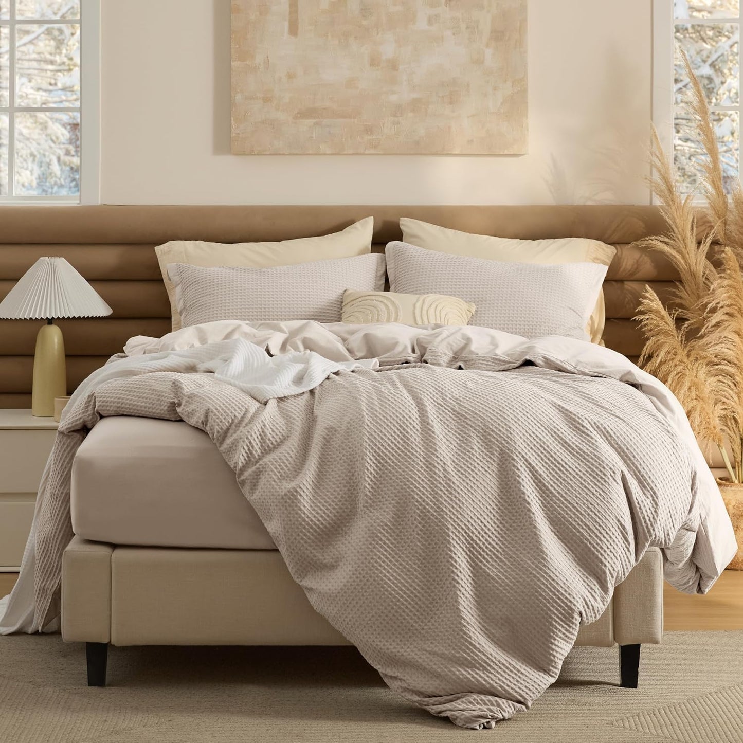 🌿  3-Piece Linen Duvet Cover Set | Natural Washed Flax Bedding 🛏️